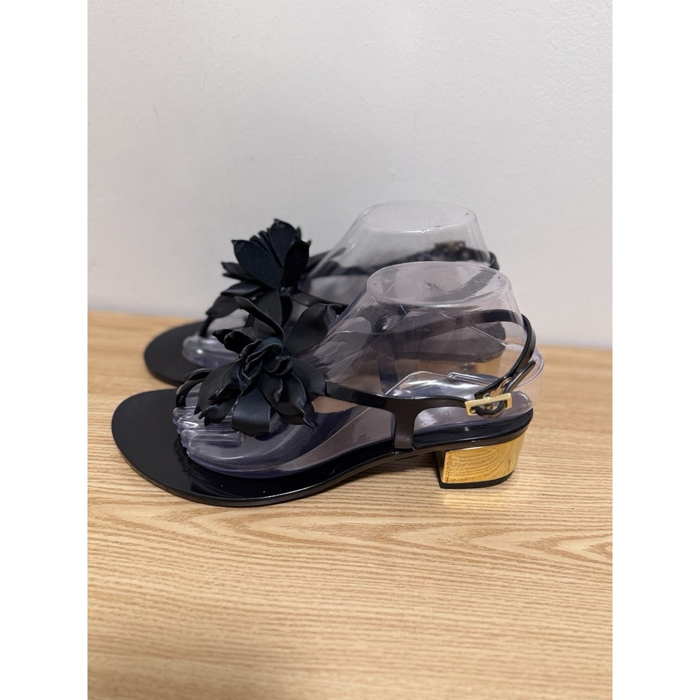 Kate Spade New York Davina  Jelly Sandal Leather Flower Accent Sz 8/9